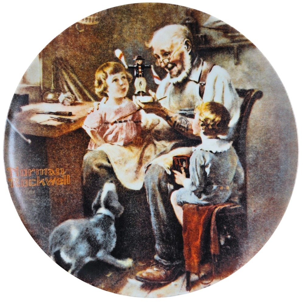 The Toy Maker Norman Rockwell 8.5" Collector Plate & Cert 1977 Knowles Vintage